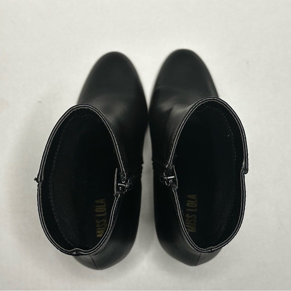 Miss Lola Chunky Block Heel Ankle Boots Black Women’s Size 7.5 - Picture 7 of 13